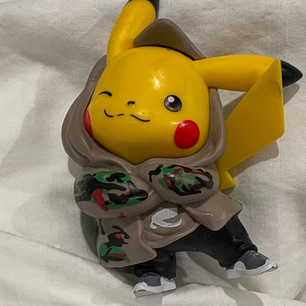 Yellow Pikachu Figurine with‎ Hoodie